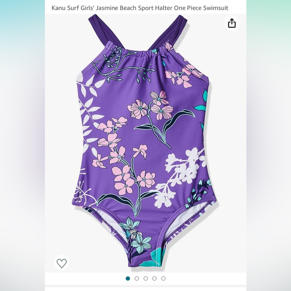 Kanu Surf Girls' Jasmine Beach Sport Halter One Piece Swimsuit